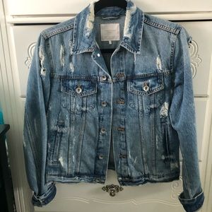 Distressed Light Denim Jacket
